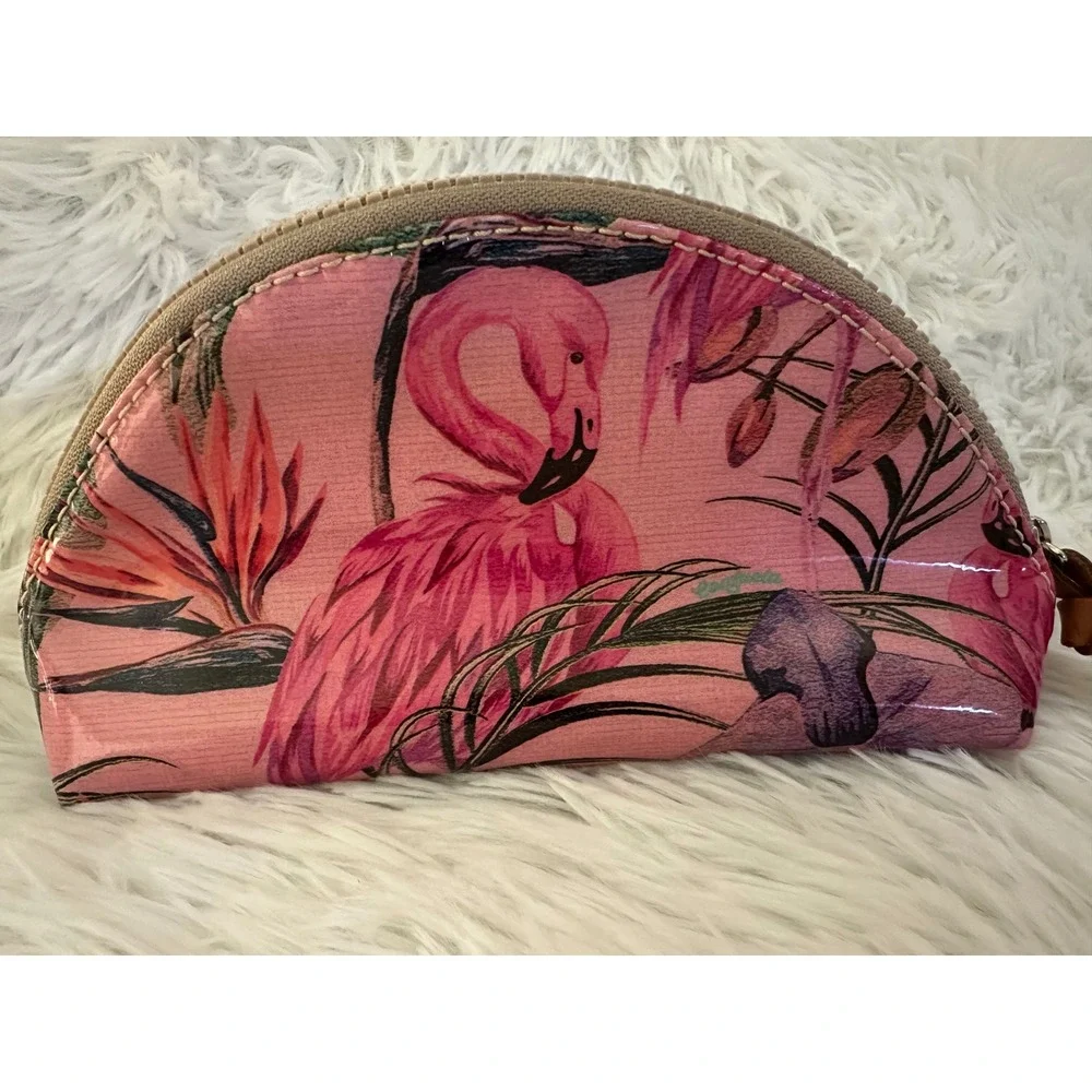 Consuela Brynn‎ Flamingo Cosmetic Toiletry Makeup Bag Case Pouch Rare HTF